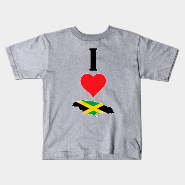 I Heart Jamaica Vertical I Love Jamaican National Flag Map Kids T-Shirt by Sports Stars ⭐⭐⭐⭐⭐